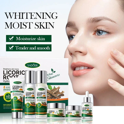 SADOER Licorice Root Clear Glow Skin Care (6) Piece Set