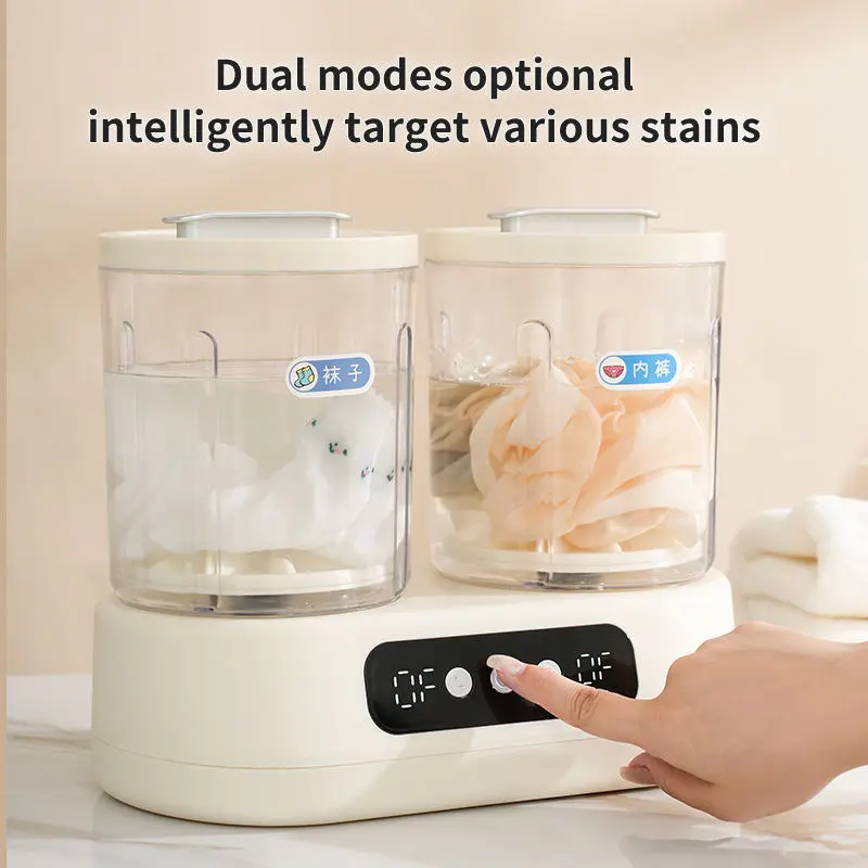 Twin Tub Mini Washing Machine – Portable Dual Tub Washer for Underwear & Socks