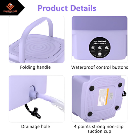 Mini Washing Machine – Foldable Portable Washer with Spin Dryer